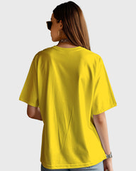 Womens Oversized Plain TShirt - Mustred Yellow