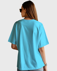 Womens Oversized Plain TShirt - Ocean Blue