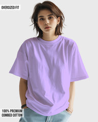 Womens Oversized Plain TShirt - Lavender