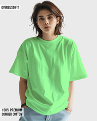 Womens Oversized Plain TShirt - Mint Green