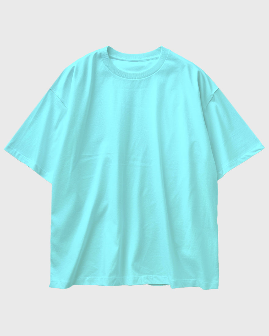 Womens Oversized Plain TShirt - Lite Ocean blue