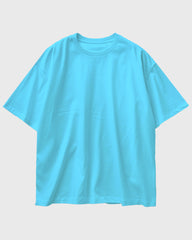 Womens Oversized Plain TShirt - Ocean Blue